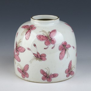 Antique Chinese Colorful Butterfly Porcelain Brush Washer