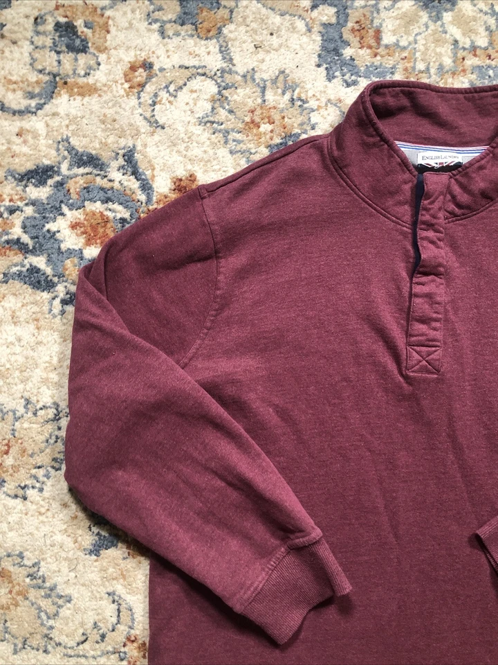 Camisa de piqué delantera con botones Henley manga larga de lavandería inglesa para hombre XL Foto 3 de 4