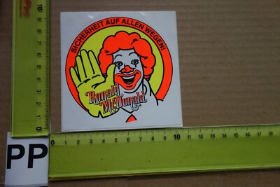 Alter Aufkleber Restaurant Imbiss Grill Burger MC DONALD'S Sicherheit auf... (PB
