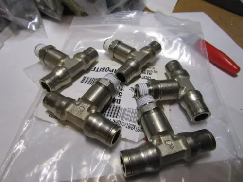 3/8" Tube x 1/4" Male NPT Brass Push-to-Connect Branch Tee QTY 5