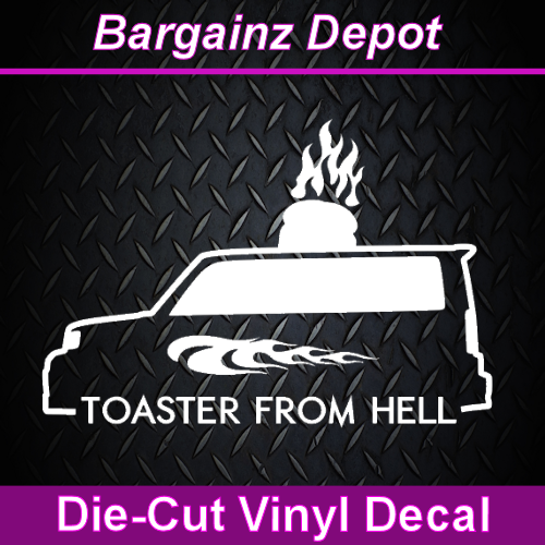 Toyota Scion XB.. TOASTER FROM HELL.. Funny Vinyl Decal Car Auto Laptop