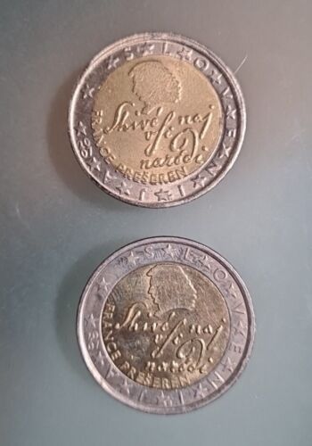 Moneta 2 euro Słowenia 2007 błędne tłoczenie ze starą kartą Europy *Bardzo rzadka!!!* - Zdjęcie 1 z 2