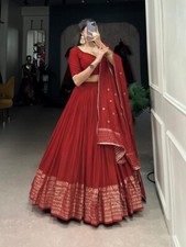 PRESENTING PURE CHANDERI LEHENGA CHOLI WITH DUPATTA FOR WOMEN AND GIRLS WEAR