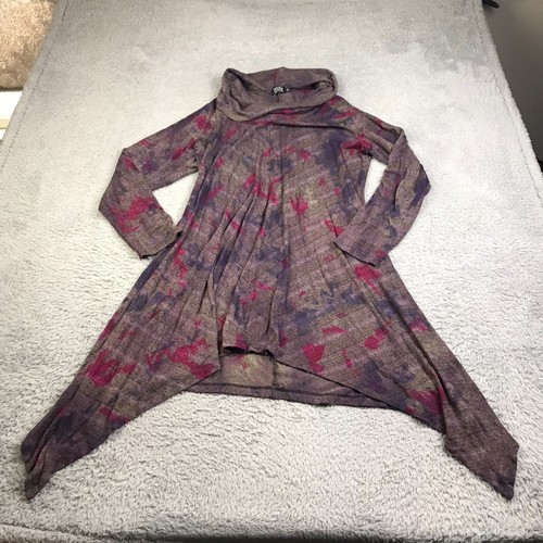Art Of Coth Tunic Womens 1X Purple Tie Dye Cowl Neck Side Point ...