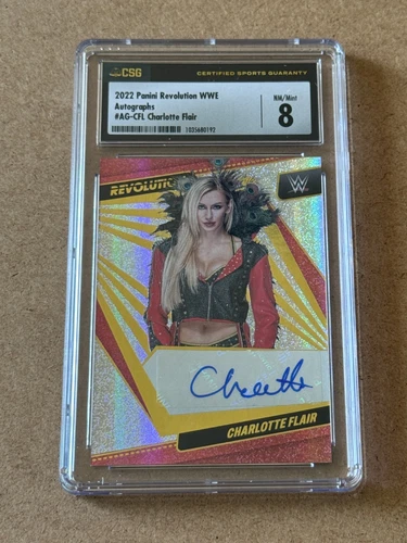 2022 Panini Revolution WWE Charlotte Flair SIGNED Autographed CGC 8 AUTO 10 Diva