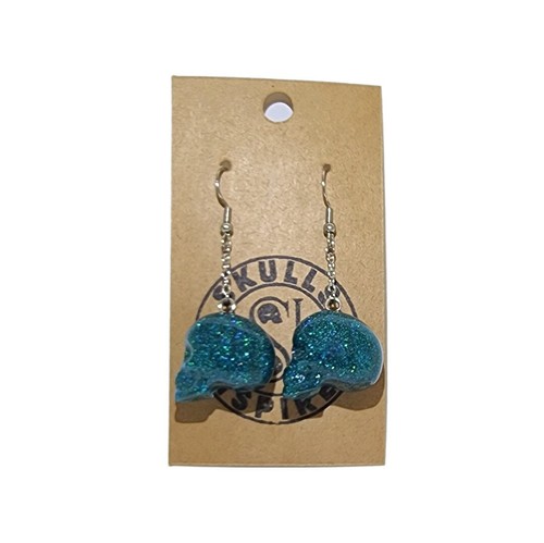 Skull Earrings Halloween With Holographic Glitter - Picture 17 of 17