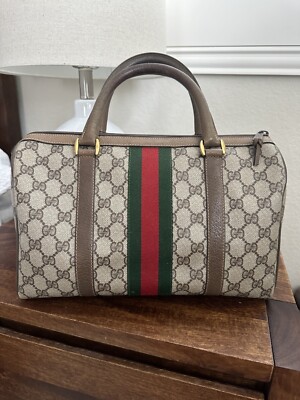 Gucci Speedy Vintage Brown Leather Boston Bag Pre owned Great