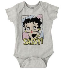 Cute Betty Boop Sassy Retro Pop Art Cartoon Baby Girls Infant Romper Newborn
