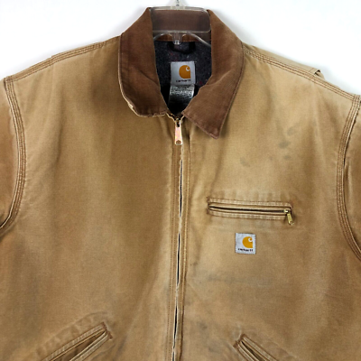 Vintage Carhartt J01 BRN Detroit Blanket Lined Jacket USA Brown
