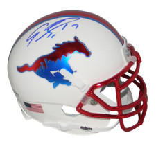 EMMANUEL SANDERS AUTOGRAPHED SIGNED SMU MUSTANGS MINI HELMET BECKETT