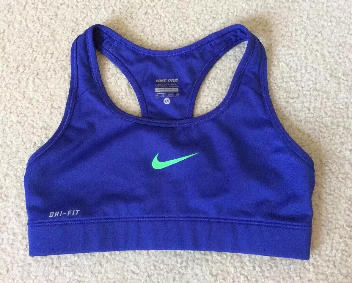 Nike Sports Bra Victory Compression Unpadded Purple And Green 375833-486  Size XS