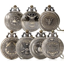 Vintage The USA Department Of The Army Pocket Watch with Necklace Chain Gifts