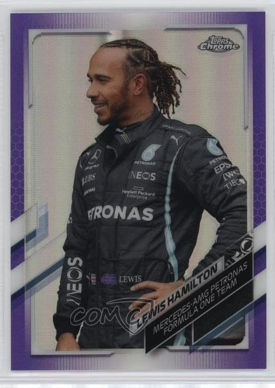 2021 Topps Chrome Formula 1 F1 Racers Purple Refractor /399 Lewis Hamilton 11vc