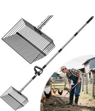 15-Inch Large Chicken Poop Scooper, Heavy Duty Adjustable Chicken Coop Scoop for