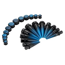 24pcs Big Gauge Taper Kit Ear Stretching 00G-20mm Large Acrylic Tunnel Plug S...