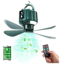 DUKUSEEK Portable Ceiling Fans Camping FanUSB Battery Operated, with Remote...