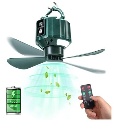 DUKUSEEK Portable Ceiling Fans Camping FanUSB Battery Operated, with Remote...