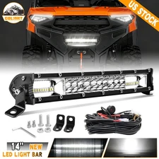 14" inch 500W LED Light Bar SPOT FLOOD Combo 4WD CAR ATV RZR 900 RZR XP1000 13''