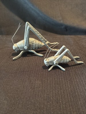Cricket BUG Grasshopper Insect Vintage Metal Animal Figurine