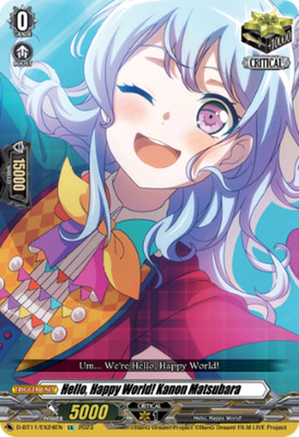 x1 Hello, Happy World! Kanon Matsubara - D-BT11/EX24EN - EX CFV M/NM