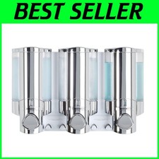 Shower Dispenser with Hooks, 3-Chamber