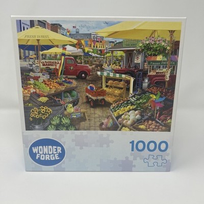 Ravensburger Wonder Forge Farmer's Market Day 1000 Pc Puzzle 100% Complete