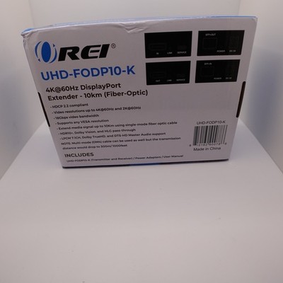 OREI 4K DisplayPort Extender Over Fiber Optic Balun - UltraHD 4K @ 60Hz 4:4:4 DR