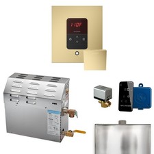 MS 6 kW 6000 W Steam Generator Pkg w/square iTempo Control in Satin Brass