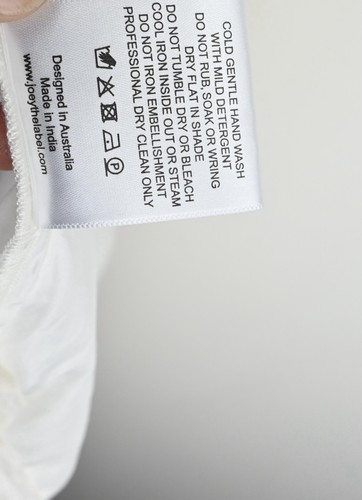 Joey the label "Birdie" Embroidered Sateen gown in white size UK10 BNWT - Picture 17 of 18