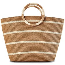 Beach Bags for Women Straw Tote Bag Summer Beach Bag Large Woven Straw Tote f...