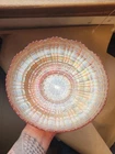 Pretty Fenton Carnival Glass Marigold Plaid Pattern Ice Cream Bowl