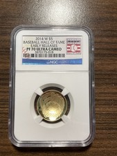 2014-P Five Dollar $5 Gold Hall of Fame Baseball Commemorative PROOF 70 UCAM