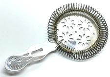Rare Vintage Asprey A&Co England Silver Plated Cocktail Strainer