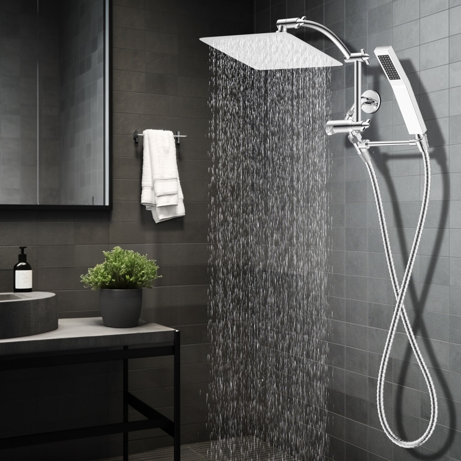 High Pressure Rain Shower Head: Upgrade Shower Heads with Handheld Spray Combo