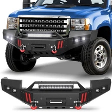Front Bumper With Winch Plate For 2011-2014 GMC Sierra 2500 HD 3500 HD Off-Road