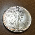 1986 $1 American Silver Eagle Gem BU Uncirculated Rainbow Toning (from album)