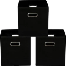 3Pcs Fabric storage bins Cubes, Fabric Cube Organizer with Handle, Foldable Cube