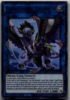 Knightmare Gryphon Ultra Rare 2019 Gold Sarcophagus Tin Mega Pack MP19-EN029 LP