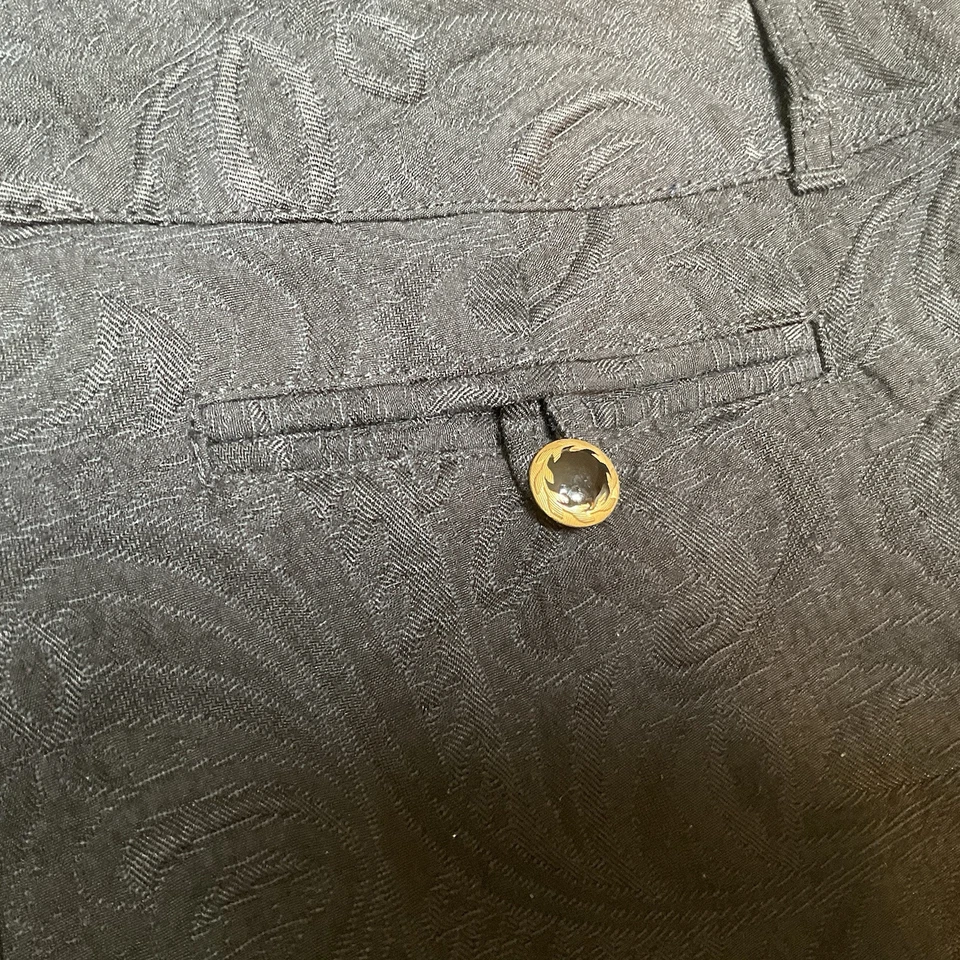 Pantalones Cortos Guess Etiqueta Negra Damasco Mujer 27, Azul Satinado Forrado Puños Cinturón Lazos Foto 3 de 4