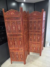 Vintage Hand-Painted Floral Room Divider Dressing Screen