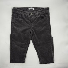 LOFT Women's Curvy Skinny Corduroy Pants Size 2 Black Cotton Spandex Skinny Leg