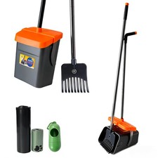 46" Pooper Scooper Swivel Bin  Rake for Large Small Dogs with Bag Attachment...