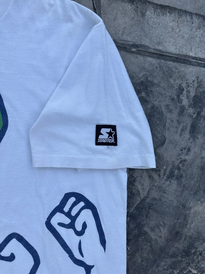 Camiseta Irlandesa Luchadora Notre Dame Estampado Gigante Vintage Starter Años 90 Rara XL Foto 3 de 4