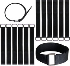 12 Inch Reusable Fastening Cable Straps - Hook and Loop Fixing Straps - 12 Pack