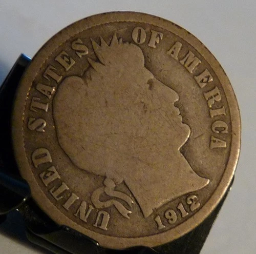 1912 D Barber Dime 10C Denver Mint 90% Silver #11