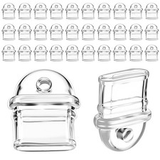 30pcs White Silicone USB-C Dust Plugs Type-C Charging Port Protectors with Loop