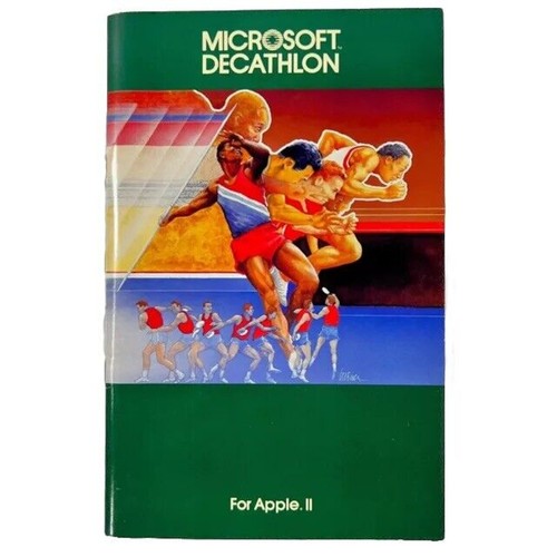 Olympic Decathlon Apple II PC Computer Game 5.25" Floppy Disk & Manuals 1982