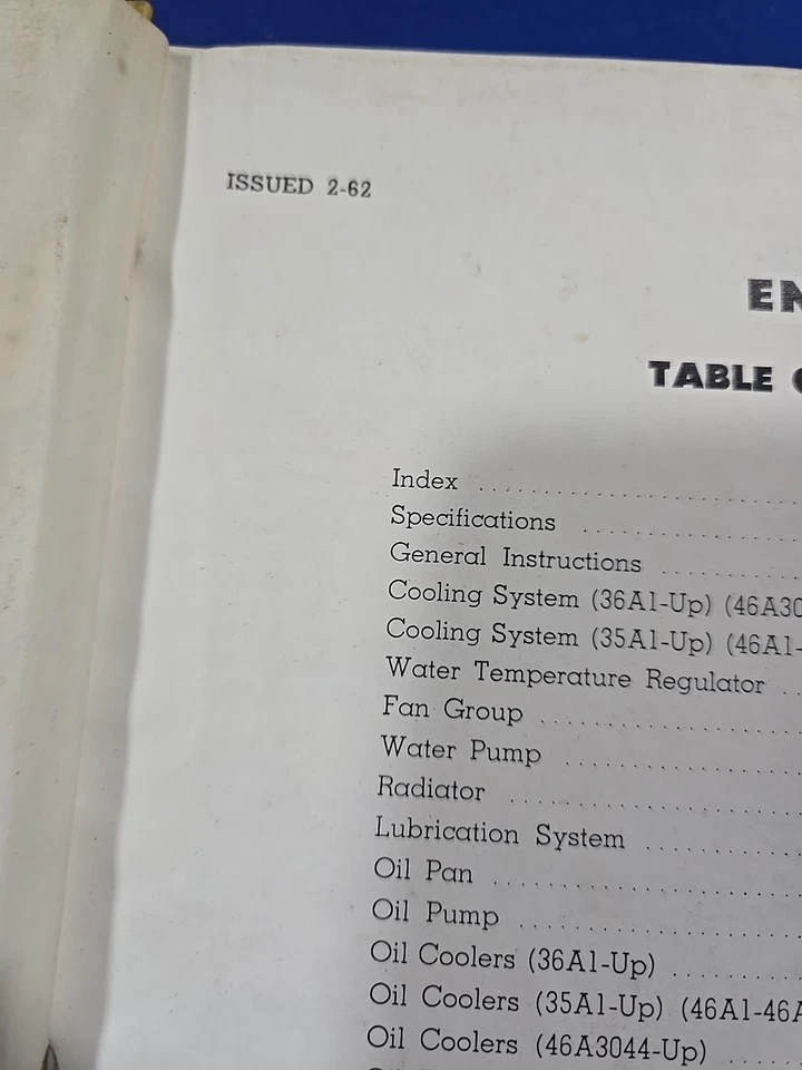 1962 CAT CATERPILLAR D8 TRACTOR DOZER SERVICE SHOP REPAIR MANUAL BOOK 35A1 36A1  - Image 3 of 4