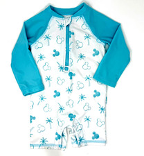 Disney Baby Mickey Mouse Infant Swim Suit One Piece Rash Guard Blue 12 months
