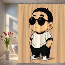 Cute Cartoon Character Shower Curtain for Kids Bathroom Decor